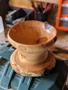 Turned wooden goblet